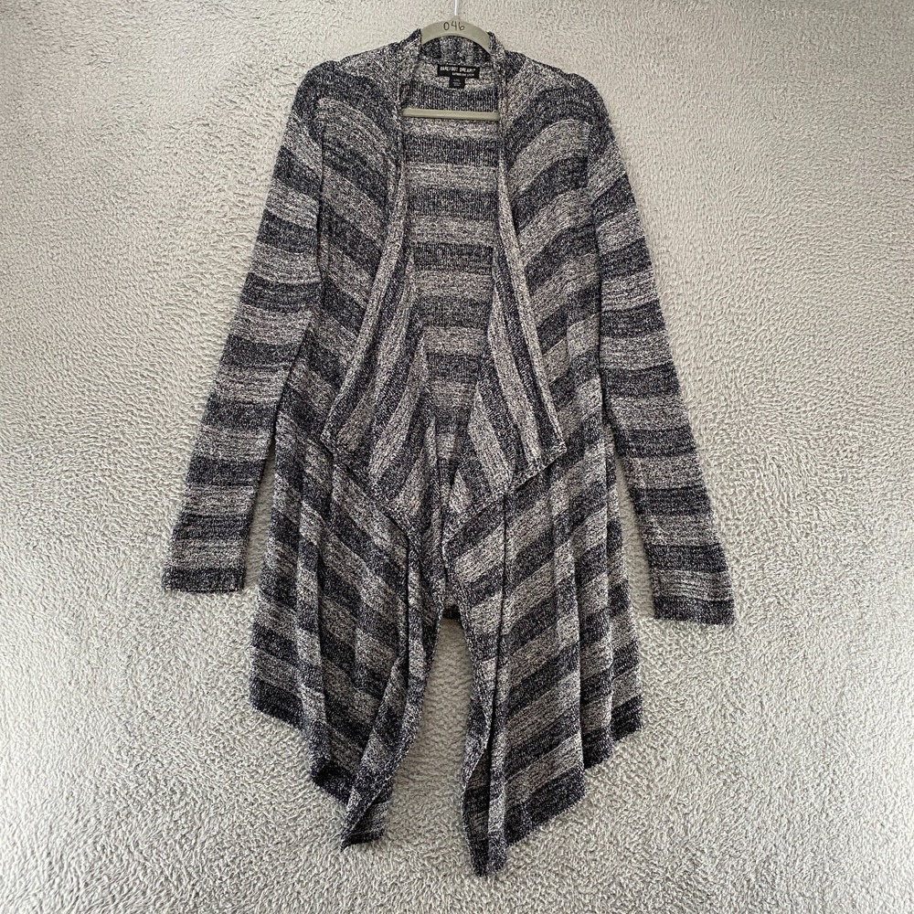 Barefoot Dreams Cardigan Womens Large / XL Bamboo Chic Lite Striped Gray Calypso